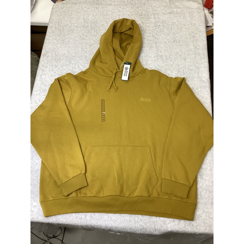 Alpine Design Mens Hike Hoodie Tarnished Gold XXL ADM15700 Fleece Sweatshirt NWT